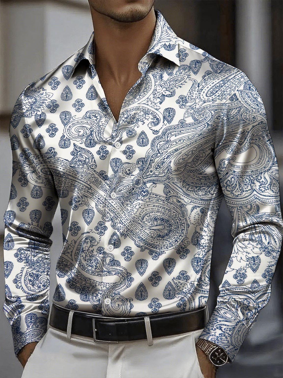 Camisa elegante And clásico ejecutivo de manga larga para hombre