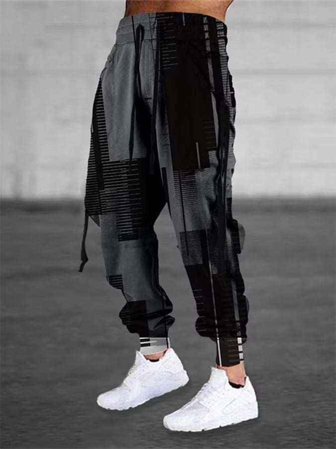 Casual estampado holgado Trousers para hombre