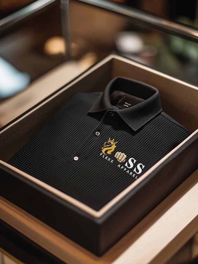 Camisa polo de moda ejecutivo Style Letter estampado Waffle casual para hombre