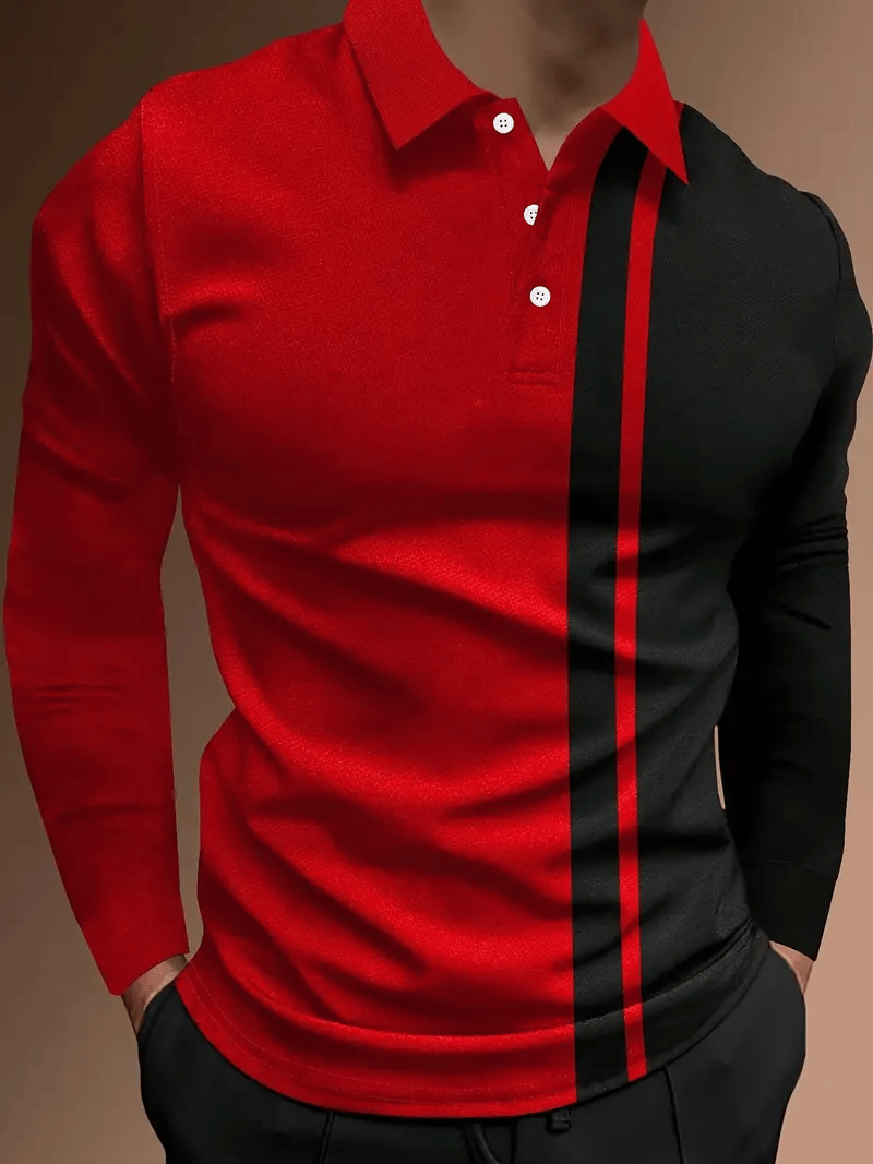 Ejecutivo casual a rayas con botones Polo para hombre
