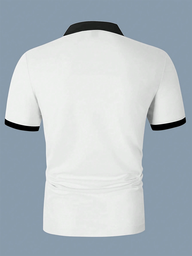 Camisa polo Letter rayas estampado casual para hombre