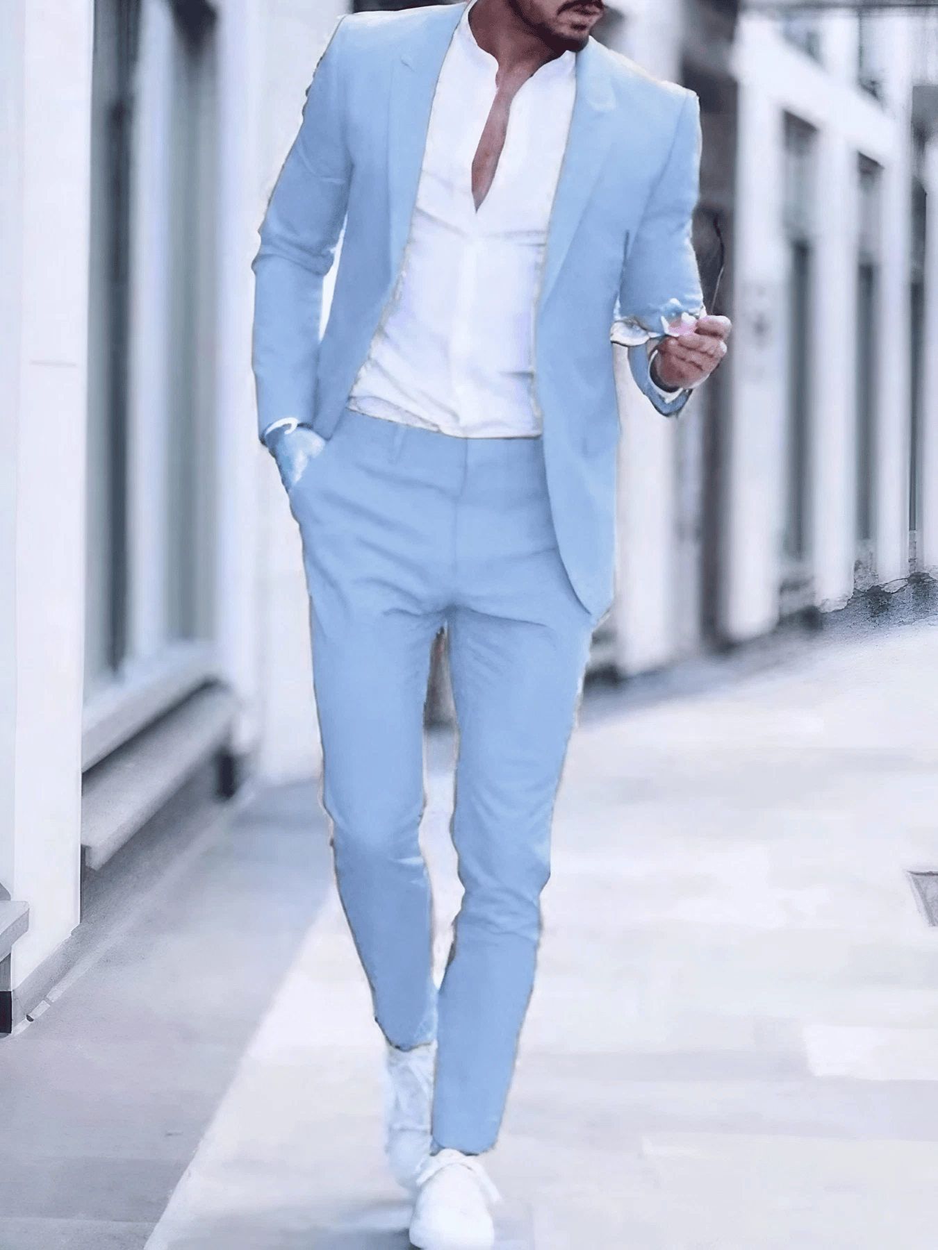 Ejecutivo Single-Breasted de color sólido Two-Piece Suit para hombre