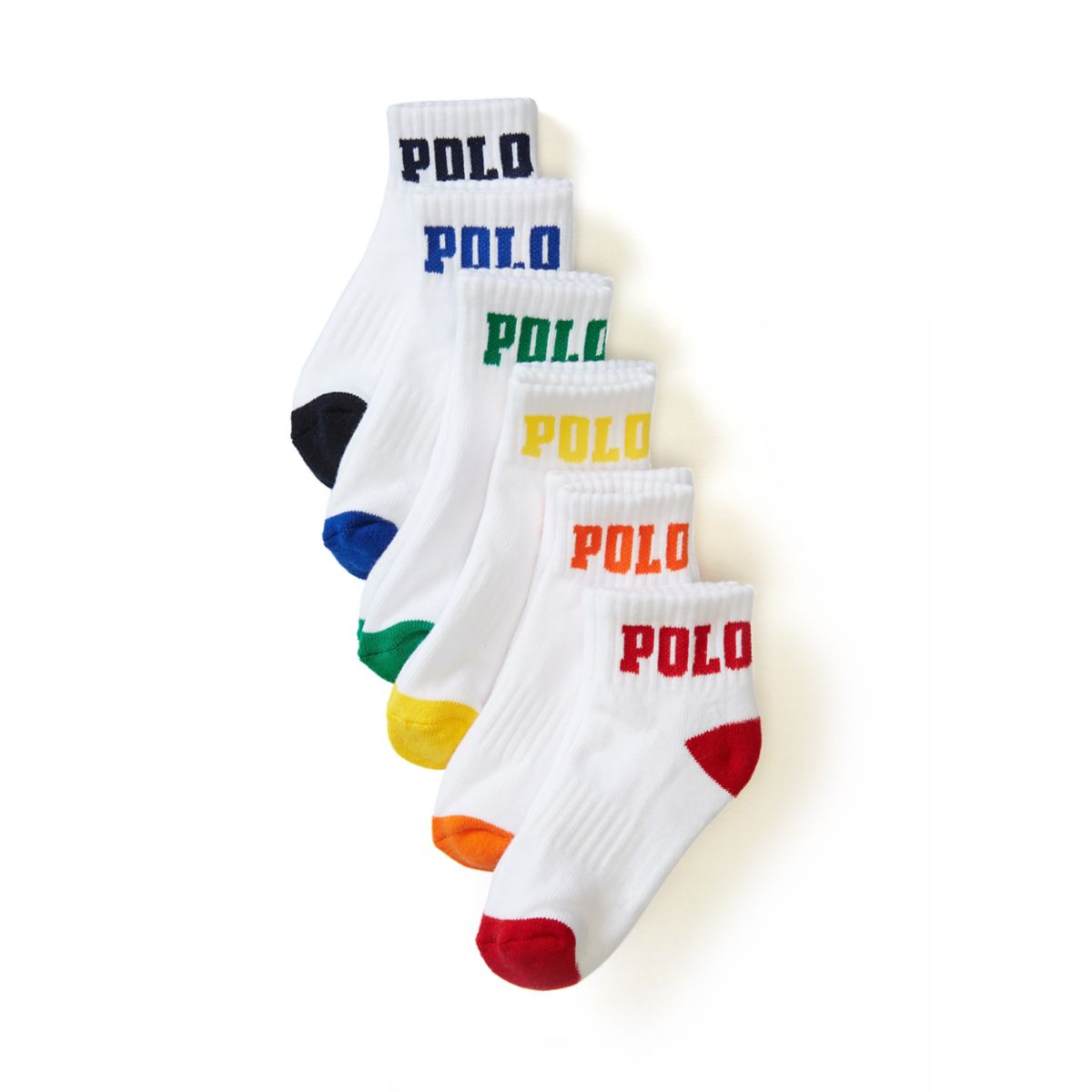 Polo Logo Solid Quarter Socks - 6 Pack - 1