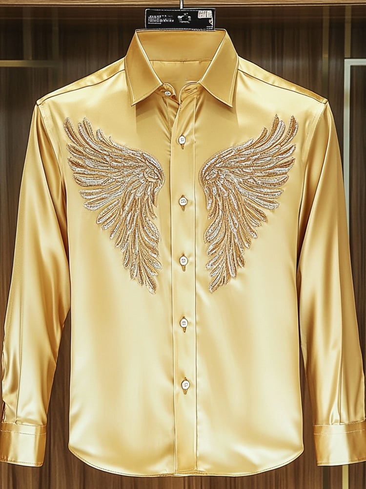 Camisa ejecutivo de lujo Gorgeous Wings de manga larga para hombre
