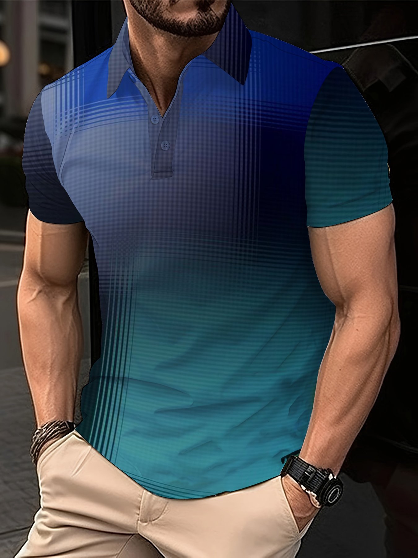Casual Button Polo para hombre
