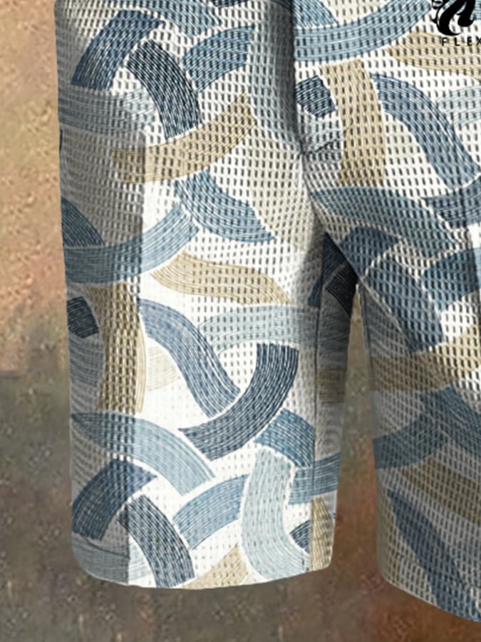 Pantalón casual a cuadros Waffle para hombre