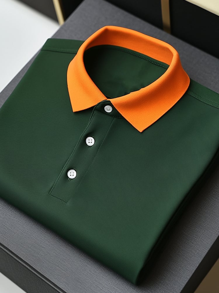 Camisa polo ejecutivo casual Button de manga corta para hombre