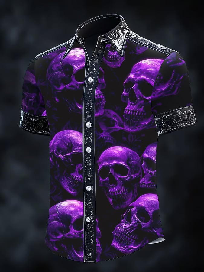 Camisa Gothic Dark de manga corta para hombre