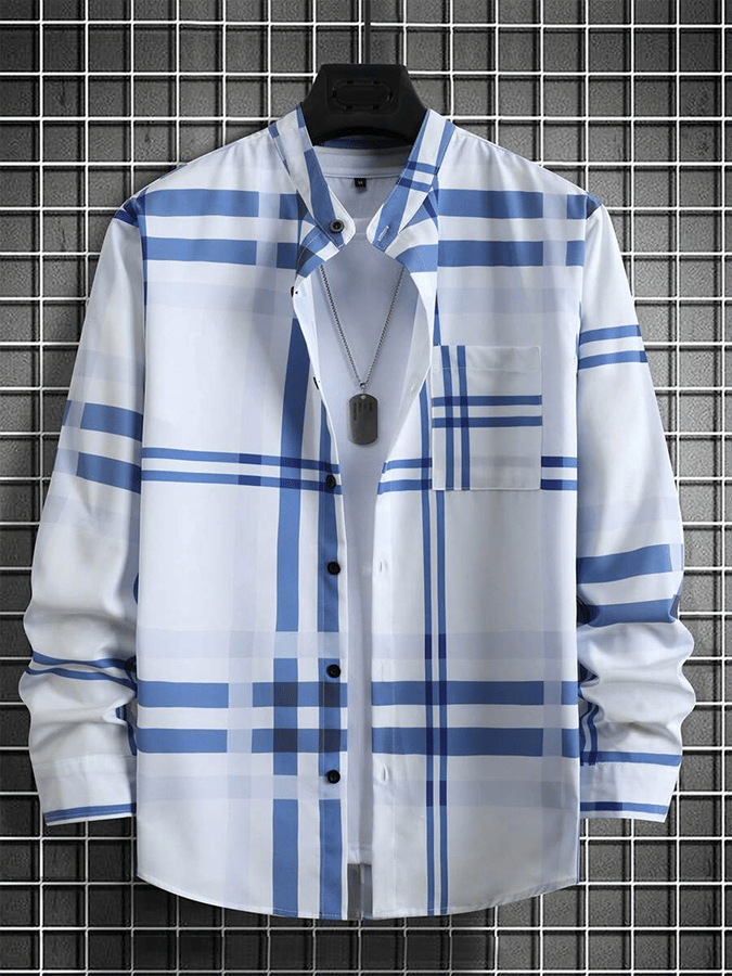 Camisa a cuadros ejecutivo casual para hombre