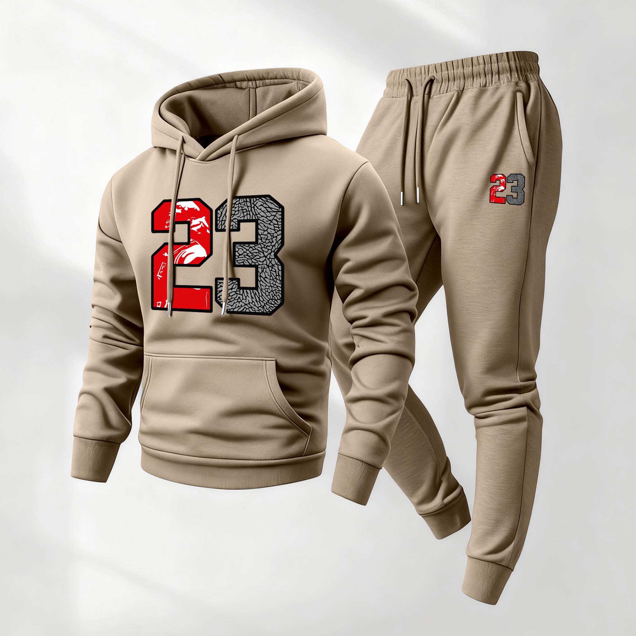 Sudadera retro Basketball 23 diseñoed con gorrasucha And Drawstring Track pantalón Set, casual Athletic de manga larga Hooded chaqueta And pantalón, Suitable For Fall And Winter, Street Style sudadera con gorrasucha Set, Everyday Wear, Indoor And para exterior Sportswear para hombre