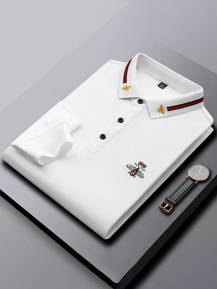 Camisa polo ejecutivo casual Button de manga corta para hombre