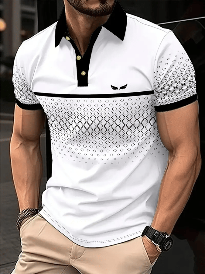 Camisa polo Golf casual estampado casual para hombre