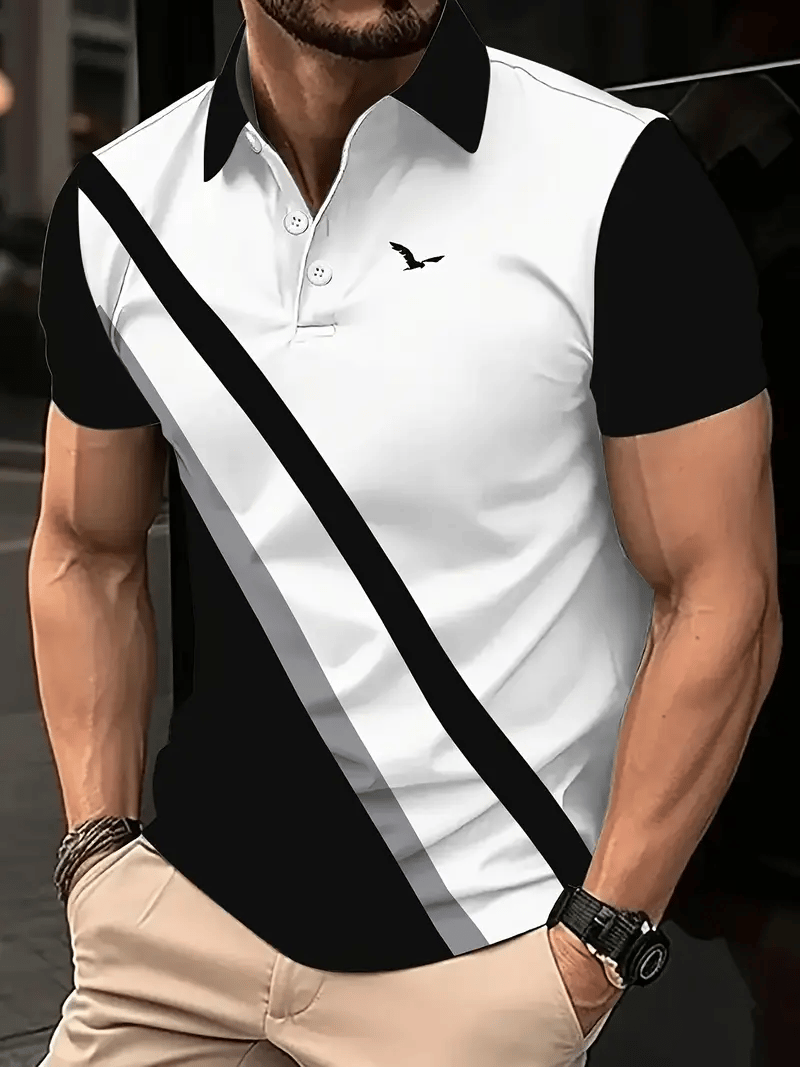 Camisa polo clásico ejecutivo Logo Button de manga corta para hombre