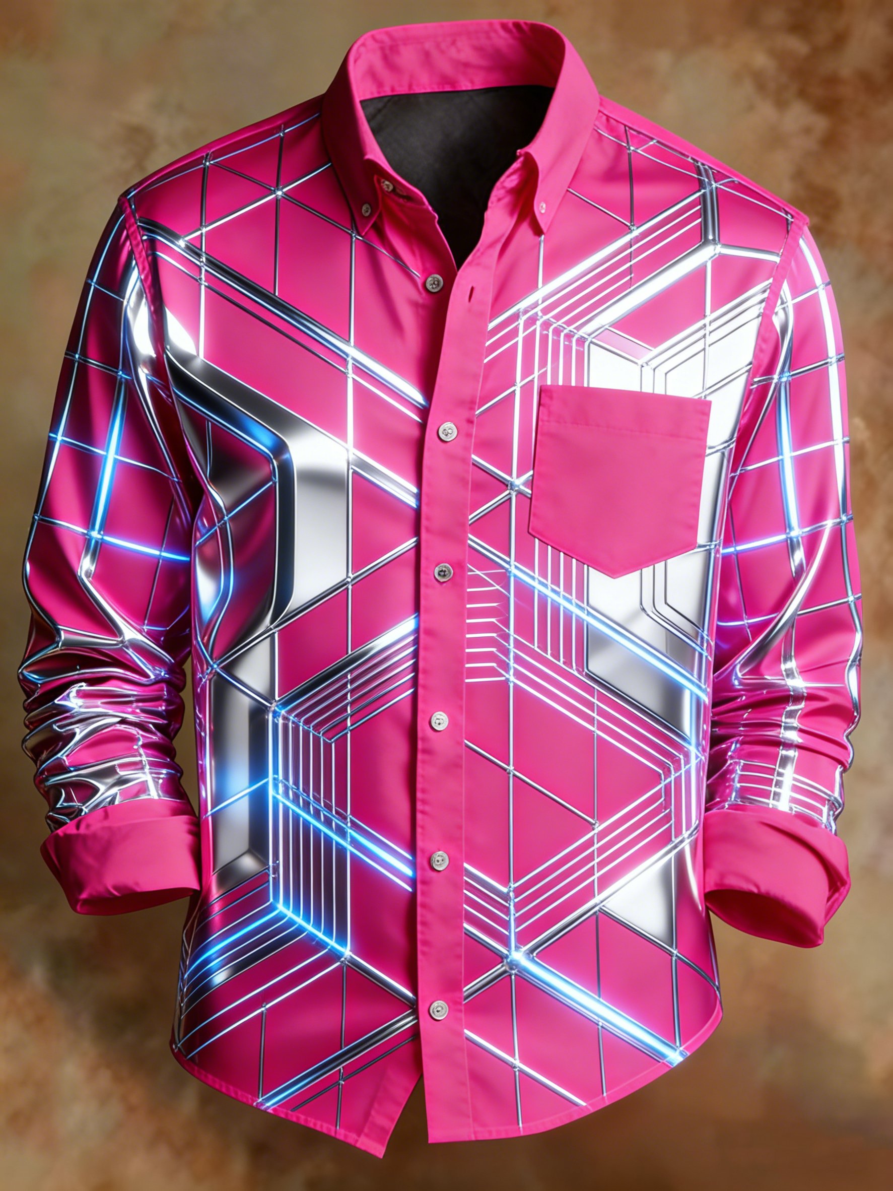 Retro Abstract Futuristic Space Princamiseta para hombre