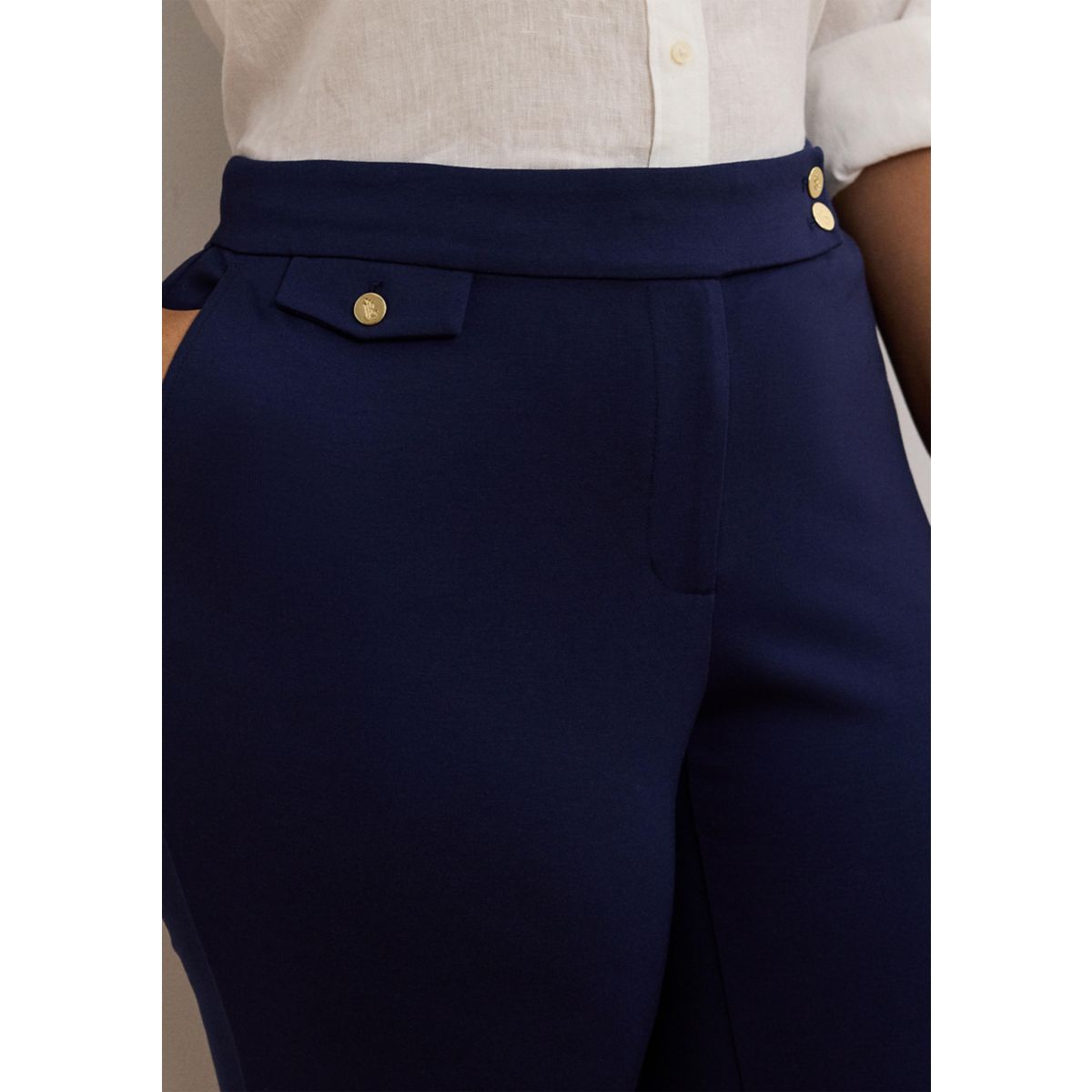 Plus Size Ponte Ankle Pants - 3
