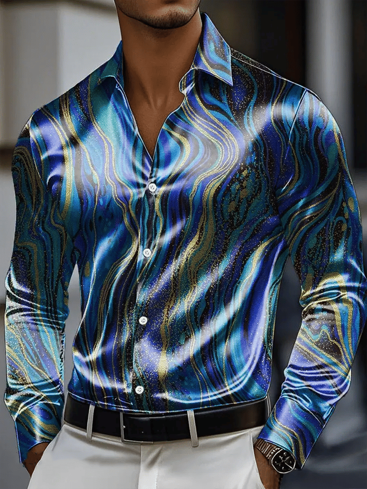 Camisa vintage de manga larga para hombre