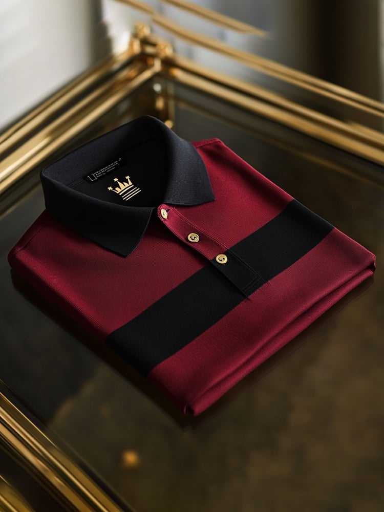 Camisa polo clásico ejecutivo Logo Button de manga corta para hombre