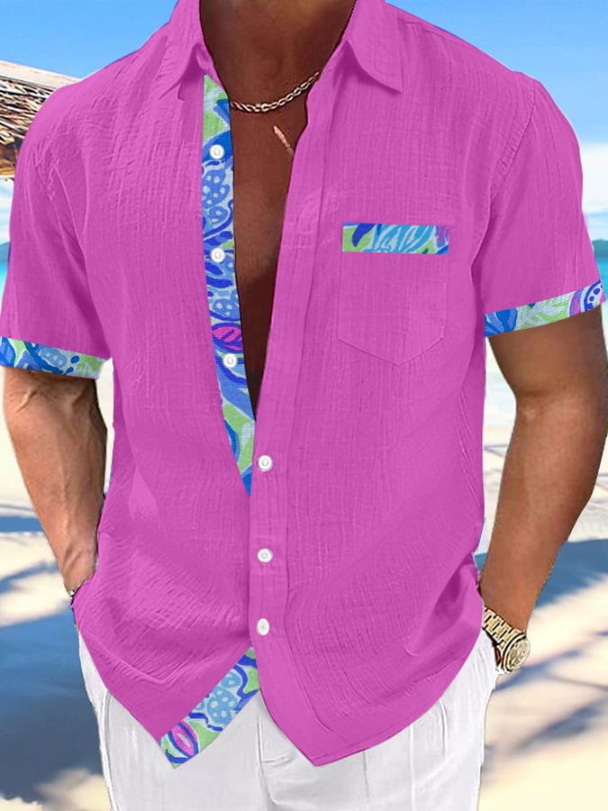 Camisa Hawaiian estampado de modaable Resort casual (With Pockets) para hombre