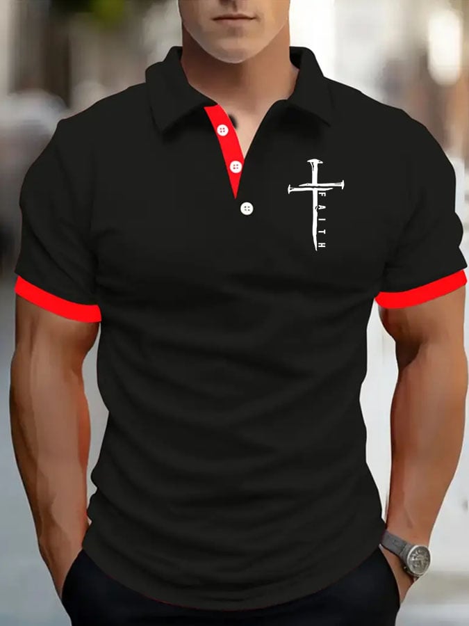 Camisa polo Cross estampado para hombre