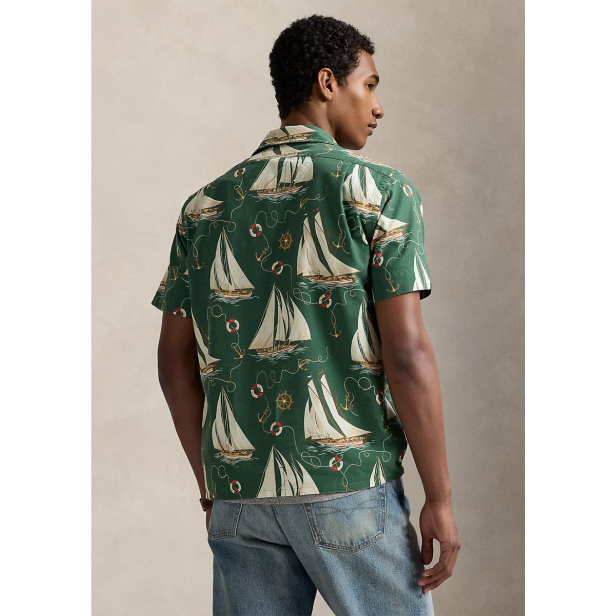 Classic Fit Sailboat Oxford Camp Shirt - 2
