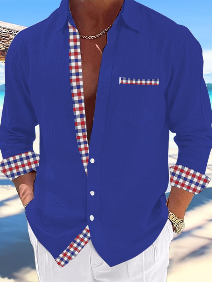 Camisa casual Hawaiian estampado Lapel para hombre