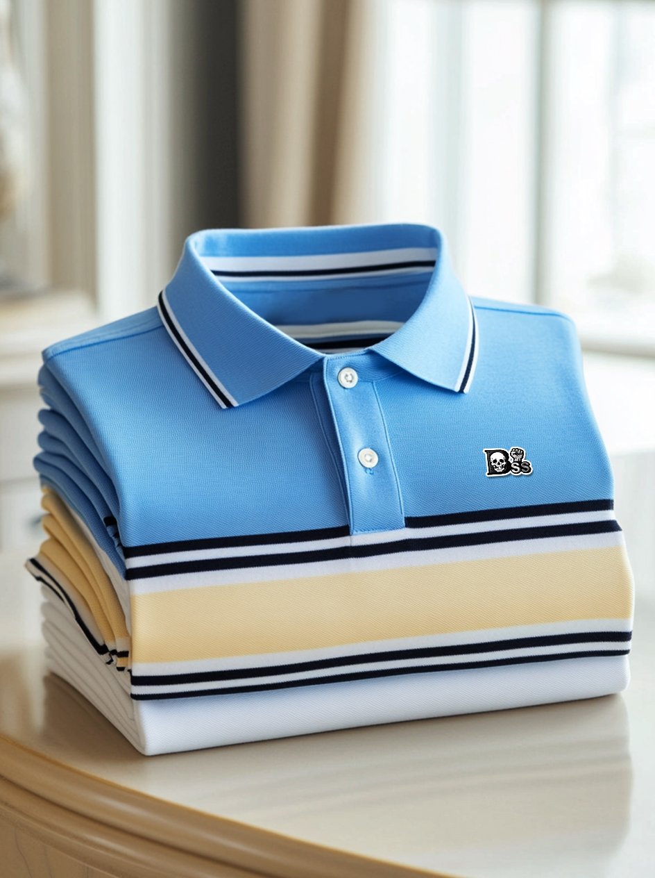 Camisa polo ejecutivo casual Button de manga corta para hombre