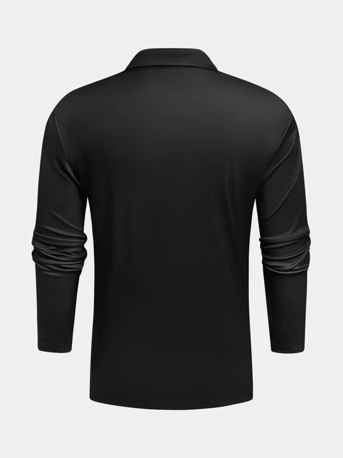 Camisa polo casual de moda estampado de manga larga