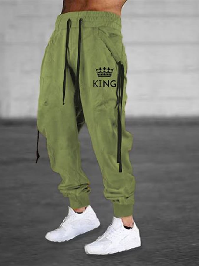Casual estampado holgado Trousers para hombre