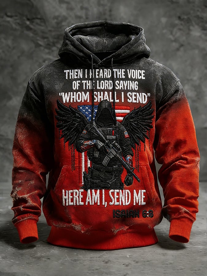 Sudadera winter patriotic estampado hooded para hombre