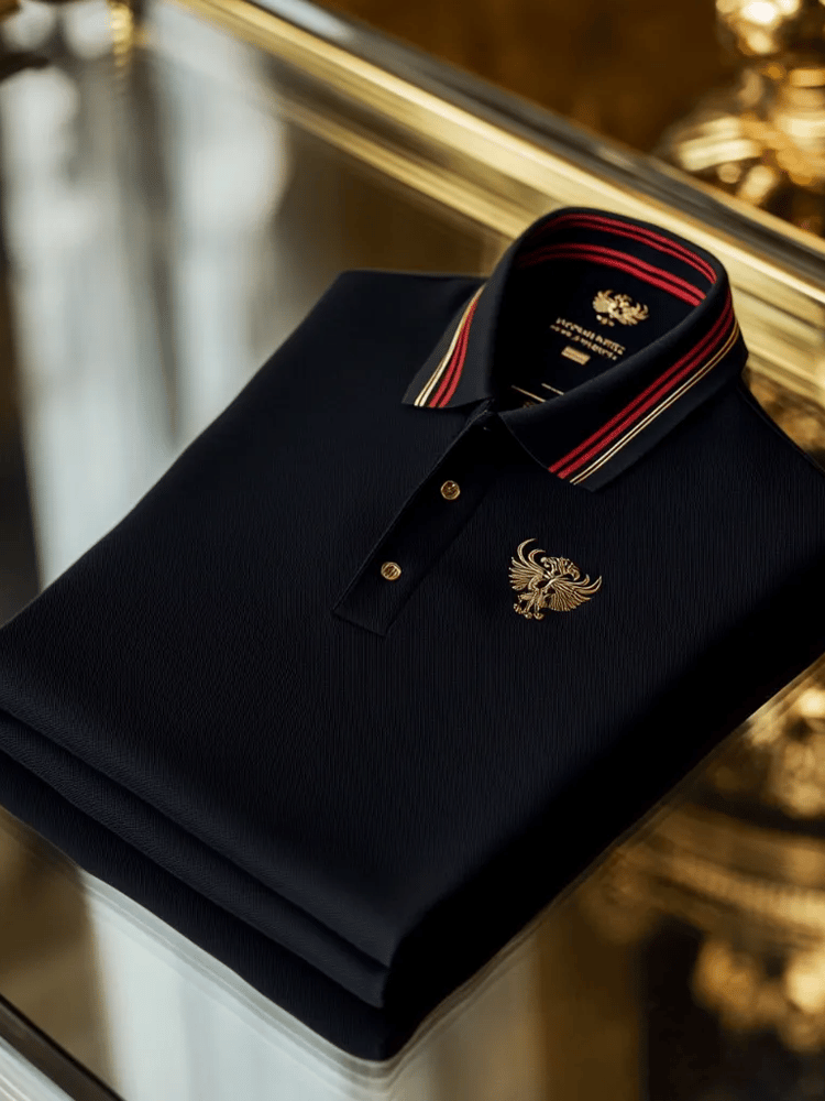 Camisa polo vintage ejecutivo de manga larga para hombre
