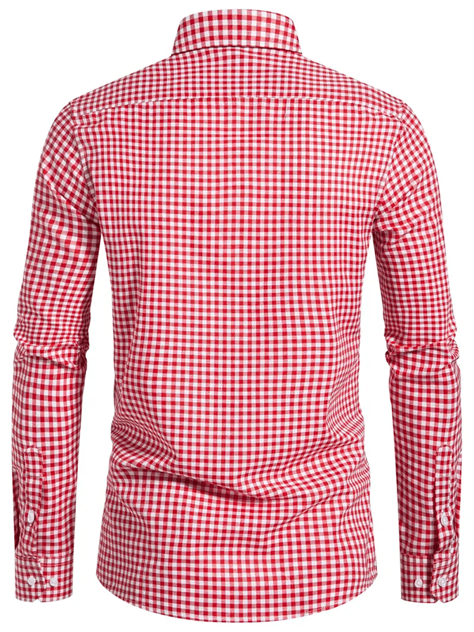 para hombre Plaid ejecutivo casual camisa