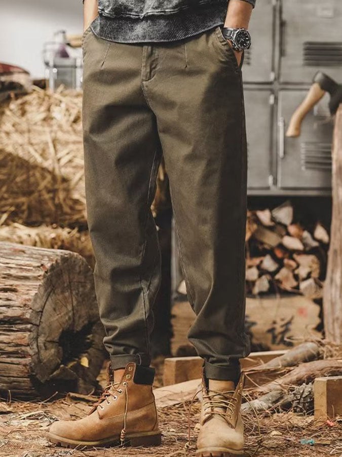 De color sólido retro Simple Overalls para hombre