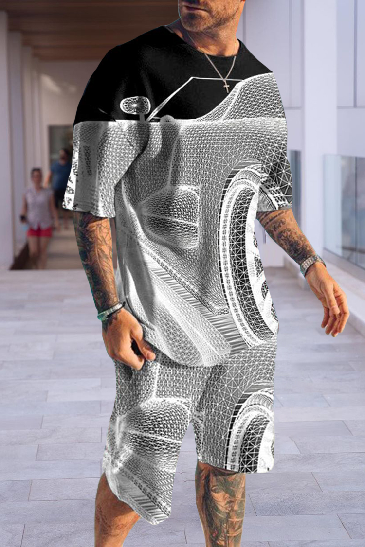 Conjunto de dos piezas Mens casual de moda Car estampado