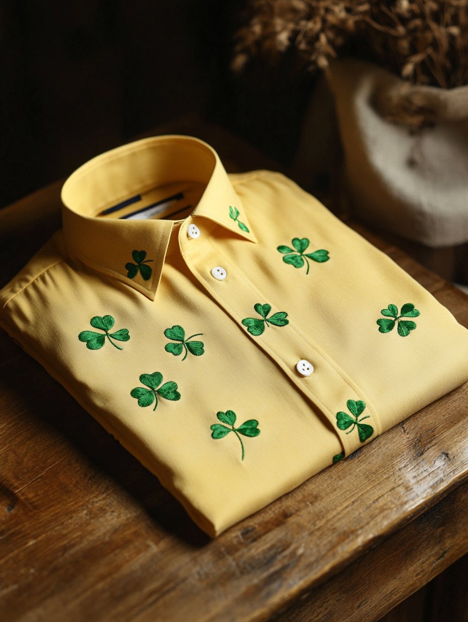 Camisa Trefoil Luxe de manga larga para hombre
