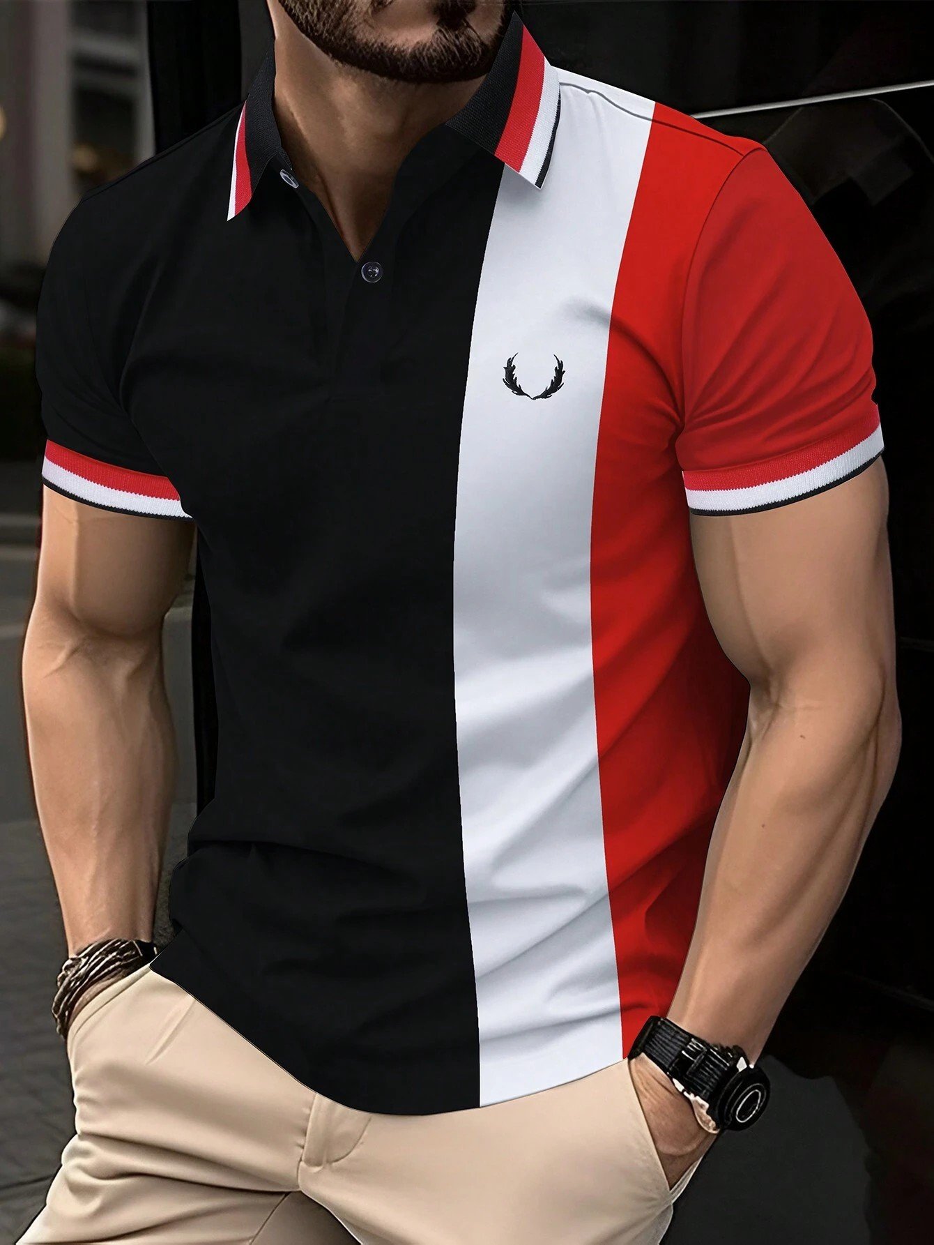 Camisa polo casual para hombre