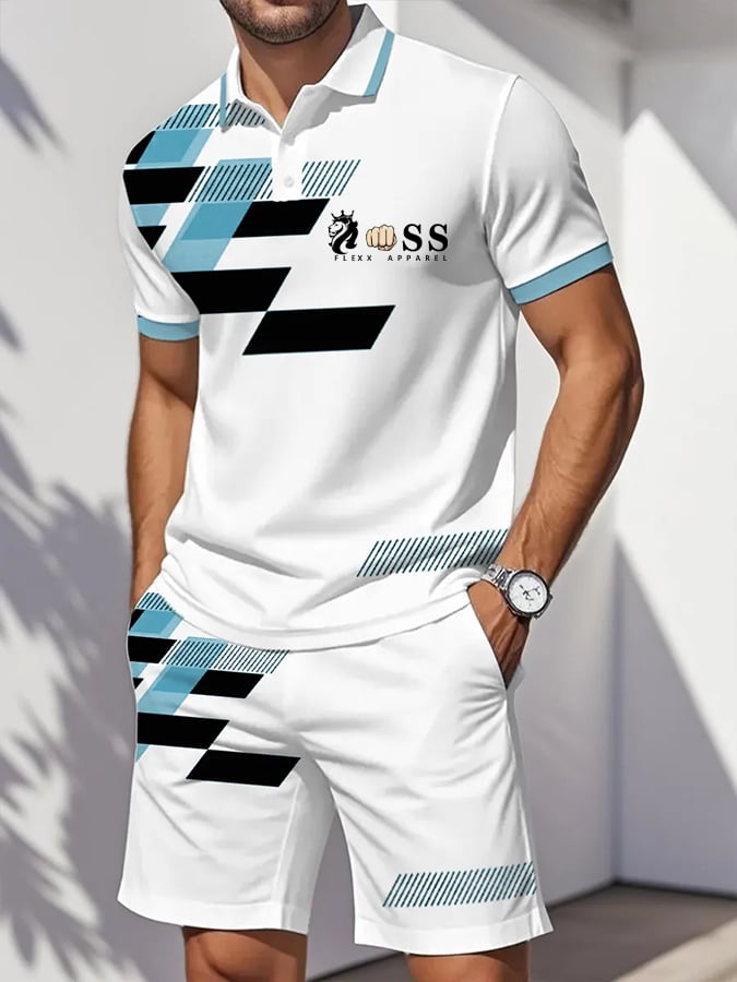 Camisa polo retro Letter Design casual ejecutivo Comfortable And transpirable de manga corta Suit para hombre