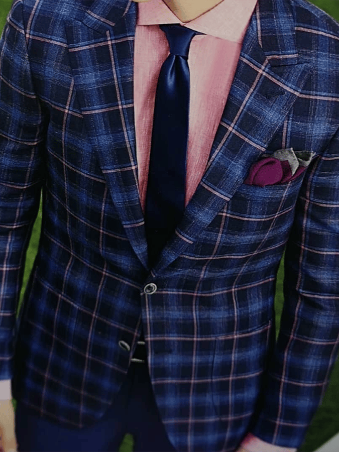 Chaqueta vintage Single-Breasted a cuadros Gentleman's ejecutivo Suit para hombre
