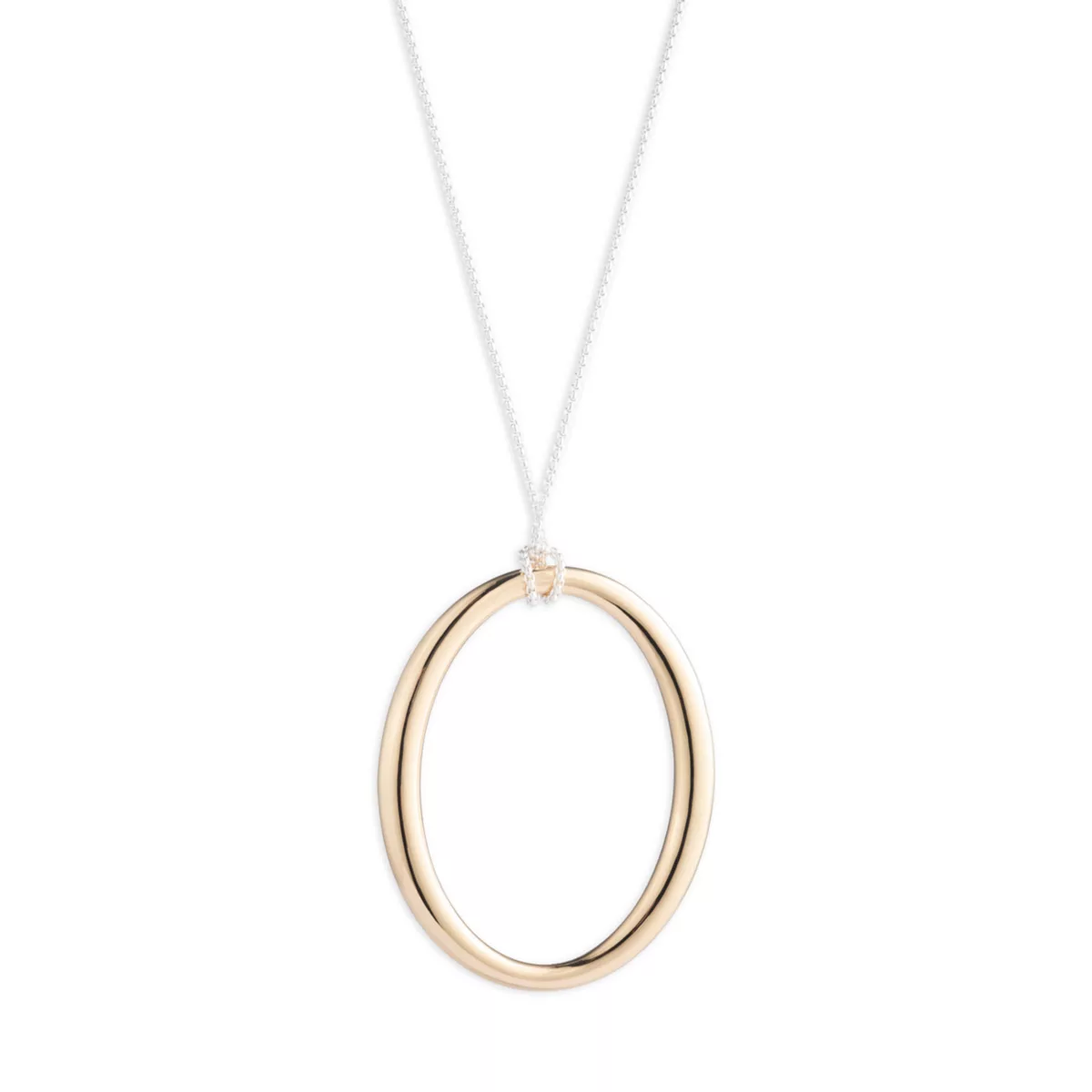 Two-Tone Organic Pendant Necklace - 1