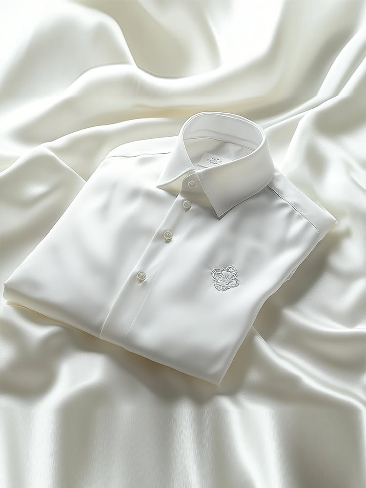 Camisa ejecutivo casual solapa Logo de manga corta para hombre