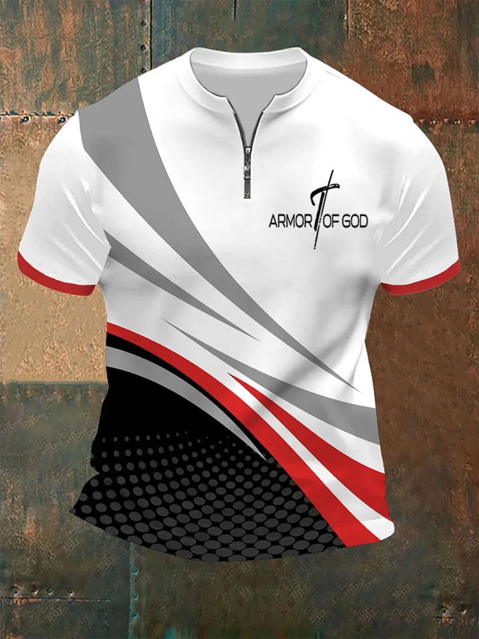 Vintage Armor OF GOD estampado con cierre Top para hombre