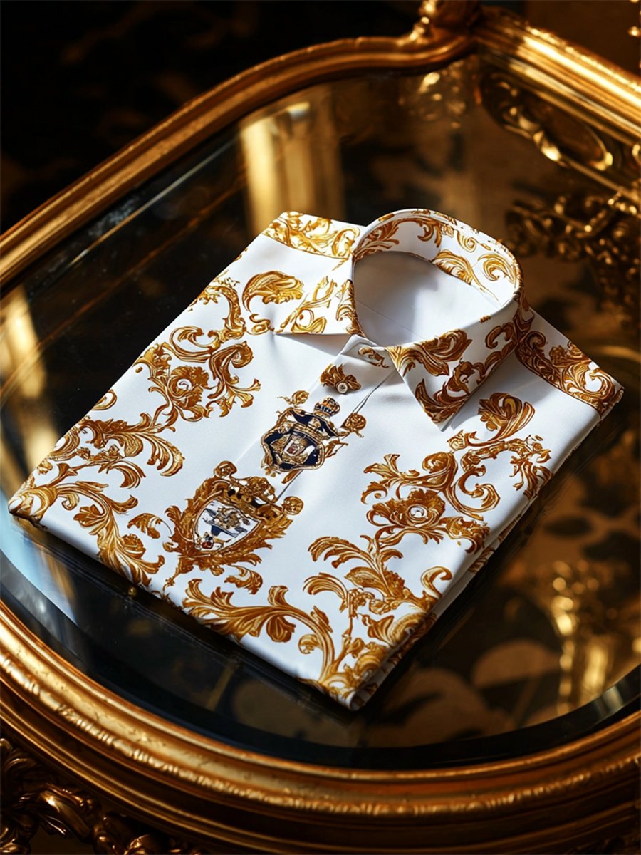 Camisa satén Luxe de manga larga con botones para hombre