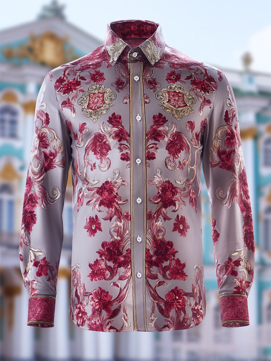 Camisa Luxe satén de manga larga para hombre