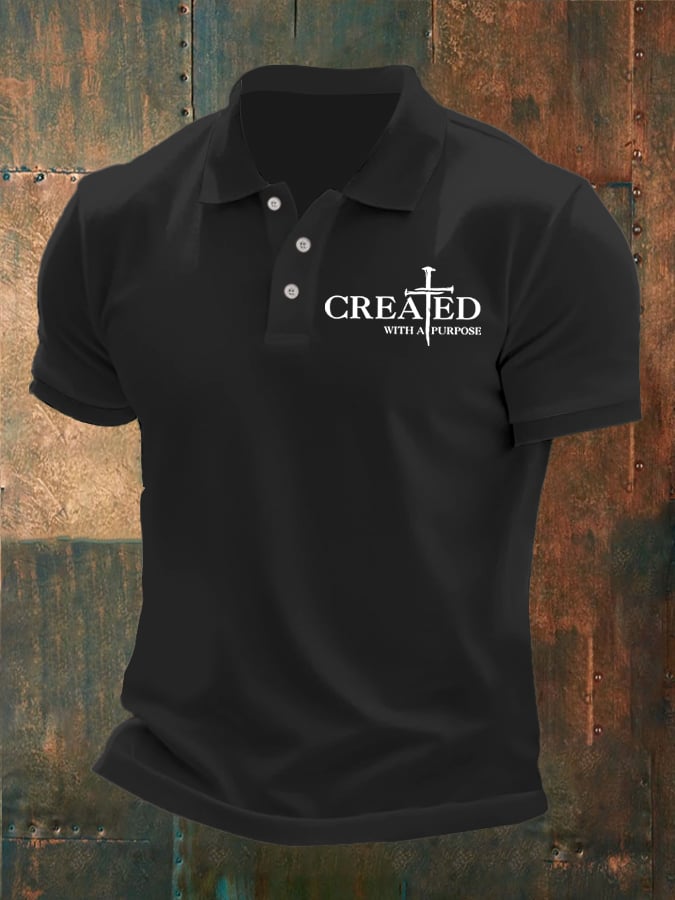 Camisa polo Created With A Purpose estampado para hombre
