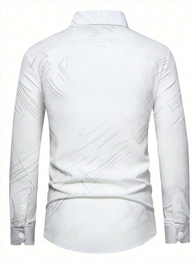 Camisa geométrico rayas Design ejecutivo casual para hombre