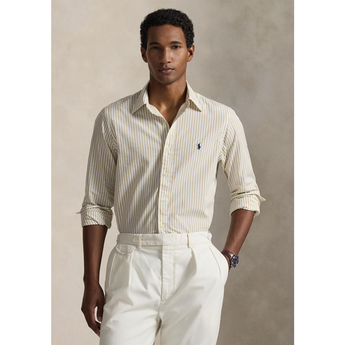 Classic Fit Striped Broadcloth Shirt - 7