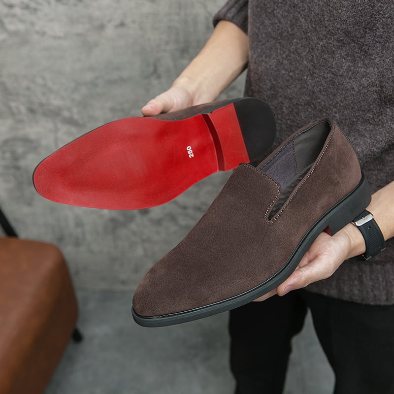 Mocasines gamuza Low-heeled de color sólido Comfortable casual retro Men zapatos