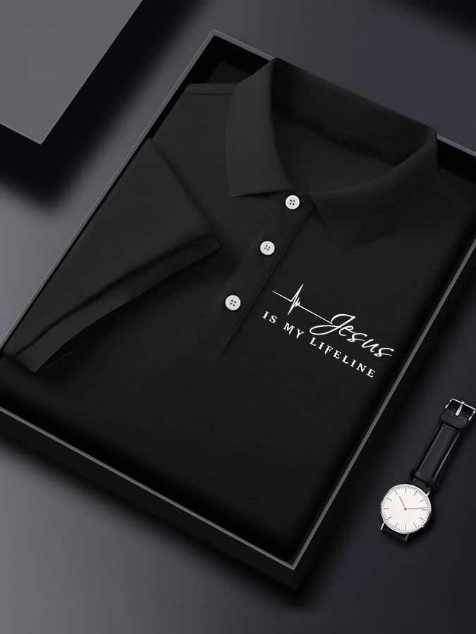 Camisa polo Faith Jesus is my lifeline estampado para hombre