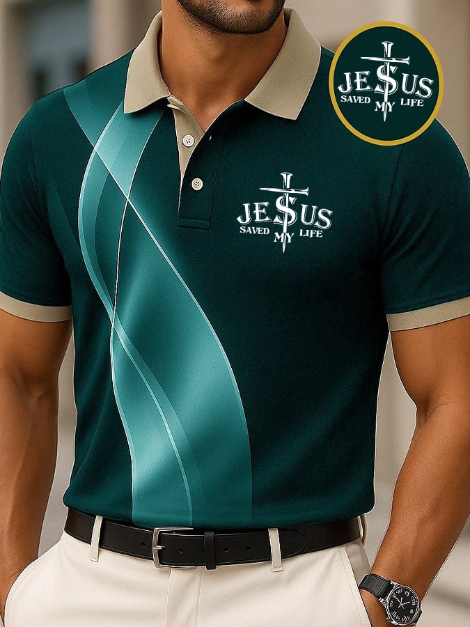 Camisa polo Faith estampado casual para hombre