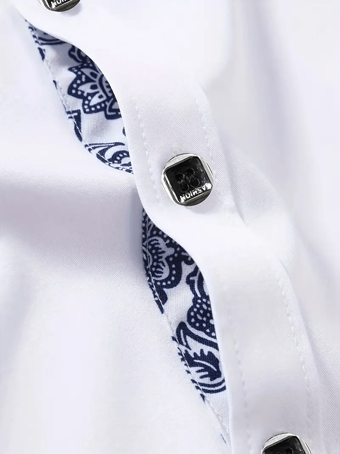 Camisa geométrico ejecutivo casual para hombre