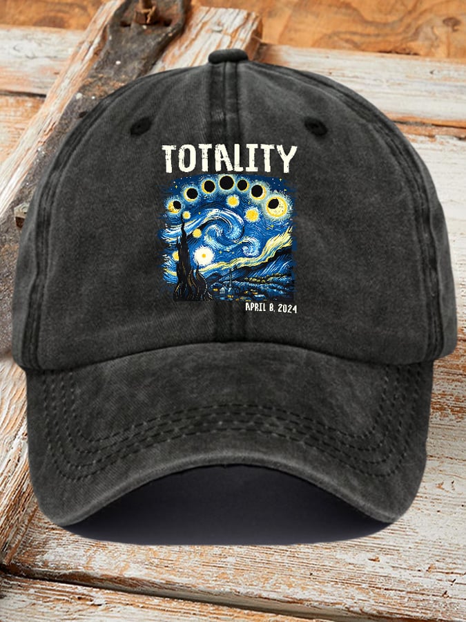 Gorras retro Starry Night & Totality Solar Eclipse Of April 8, 2024 estampado Baseball